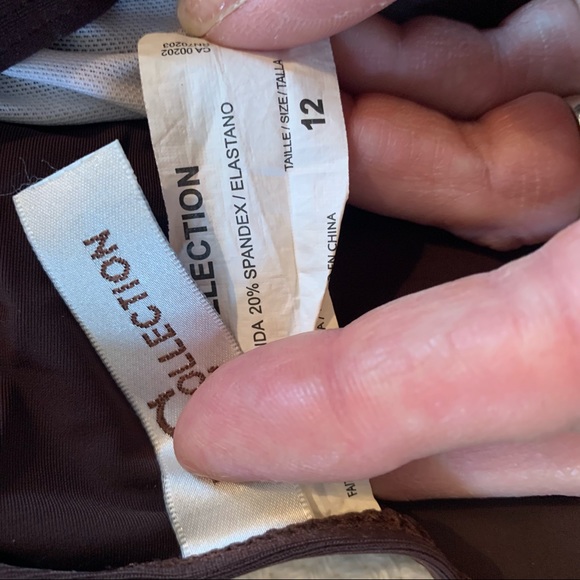 Brown teal colored two piece tankini size 12 - Picture 3 of 5